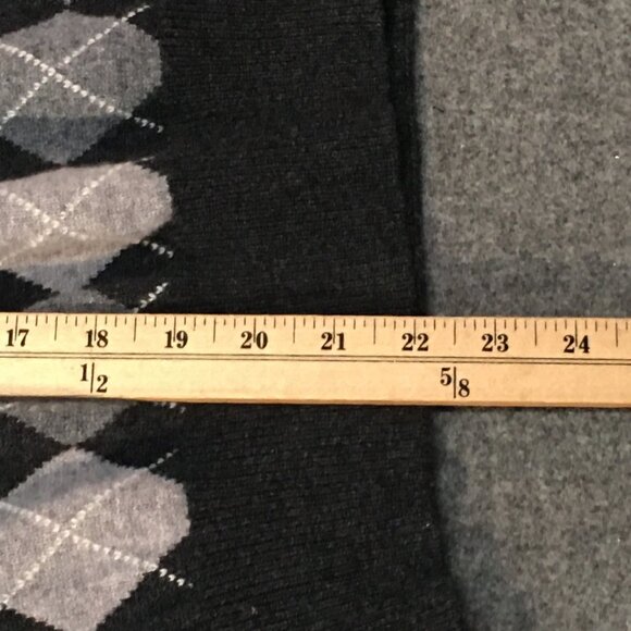 Skirt 100% Wool Girl M 8 Midi Gray Argyle Knit Straight Heavy Mom and Pop's Kids - Picture 9 of 9